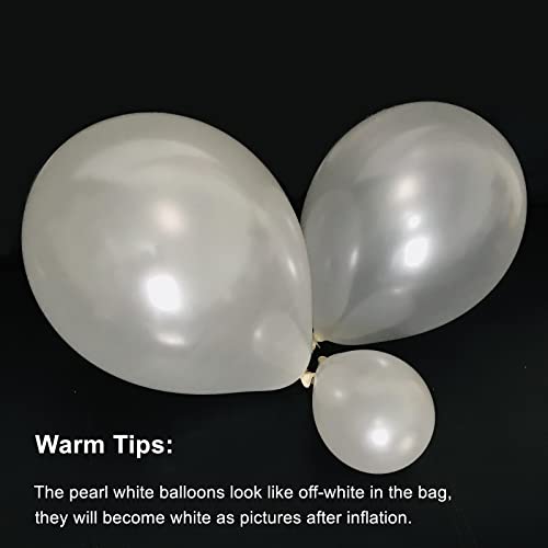 12 inch Pearl White Latex Balloons, 60 pcs Thick WhiteBalloons for Party Decorations (12inch Pearl white)