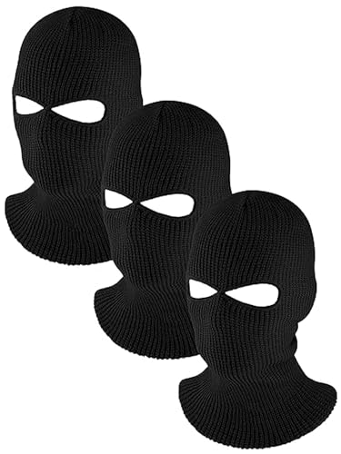 HESTYA 2 Holes Ski Masks Winter Balaclava Knitted Full Face Cover Mask Beanie Hat for Men Women Cold Weather Outdoor Sports