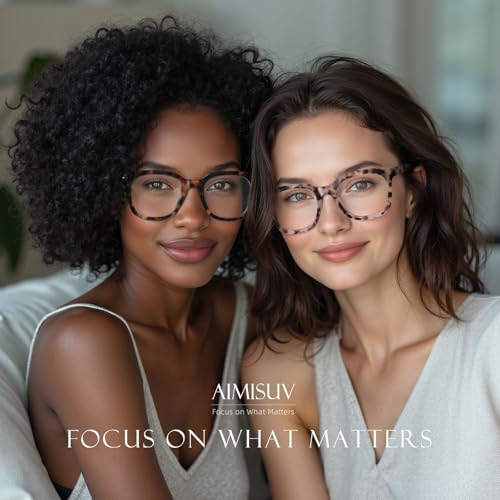AIMISUV Reading Glasses for Women Men - Blue Light Blocking Magnifying Readers,Oprah Square Anti-Glare Computer Eyeglasses