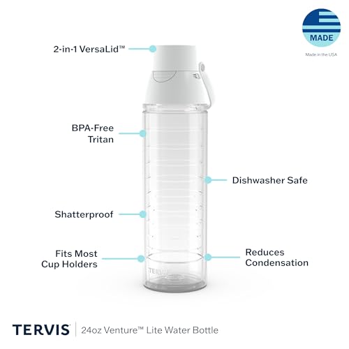 Tervis Venture Lite Clear & Colorful Lidded Made in USA Double Walled Insulated Tumbler Travel Cup Keeps Drinks Cold & Ho...