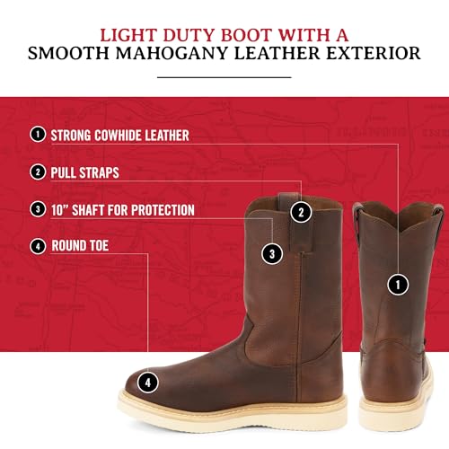 Justin Men's Axe 10" Wedge Round Toe Work Boot