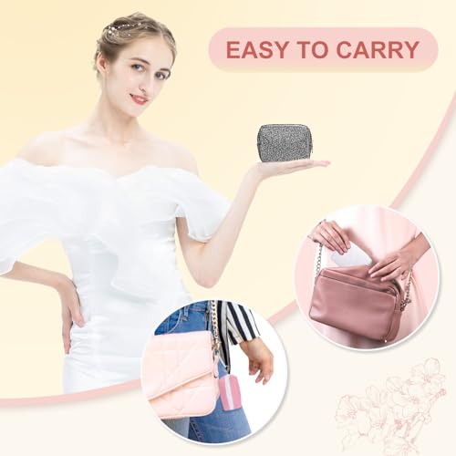 Desing Wish Shining Mini Makeup Bag for Purse Portable Lipstick Pouch Soft PU Leather Small Cosmetic Bag for Travel Cute L...
