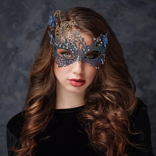 Zinniday Halloween Lace Masquerade Masks - 1920s Vintage Antique Mask for Men Women Carnival Party Mardi Gras Evening Prom