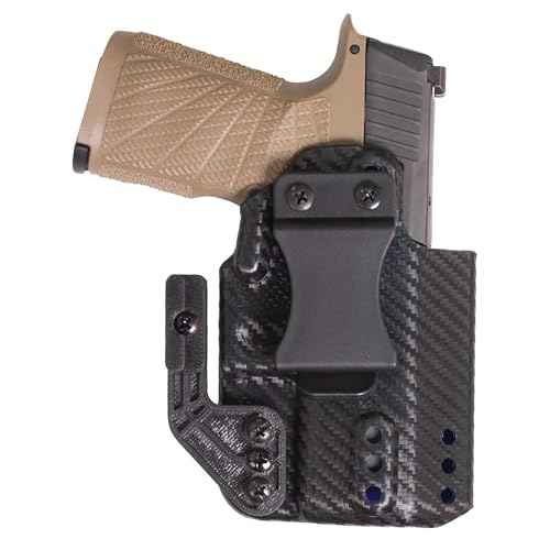 DESANTIS Persuader Gun Holster, Versatile IWB Holster with Sleek Carbon Fiber Finish, Fits Springfield Hellcat and Hellcat OSP, Unisex Holster, Right Hand-Draw, Black