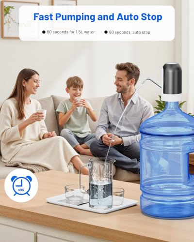 Myvision Water Dispenser for 5 Gallon Bottle, Portable USB Charging Electric Water Pump, Drinking Water Jug Pump for Home,...