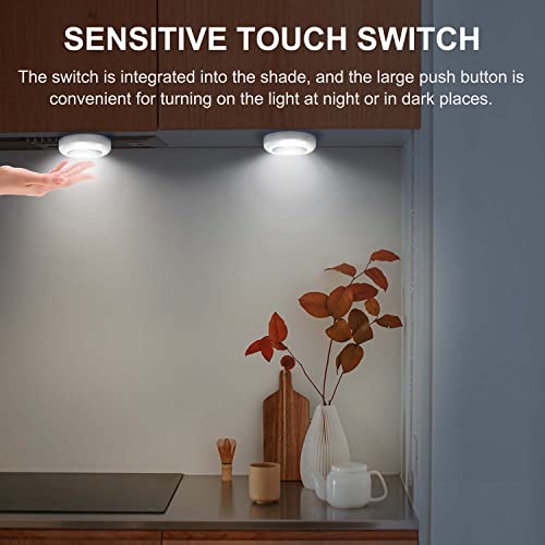 Tap Light 6 Pack Portable LED Puck Touch Night Lights - Battery Operated Under Cabinet Lighting for Kitchen, Closet, Class...