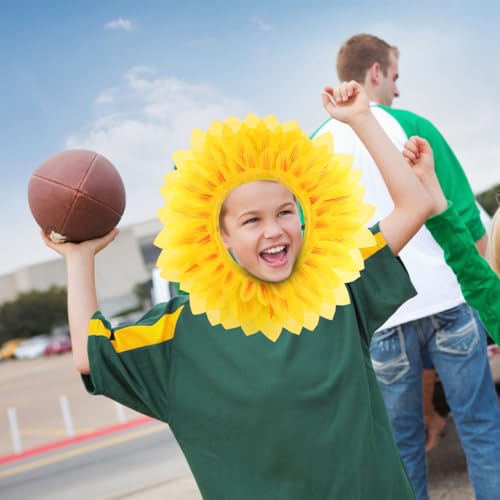 Vicasky Sunflower Head Cover for Kids Fun Sunflower Costume Accessory for Parties Festivals and Role Play Easy to Wear Per...