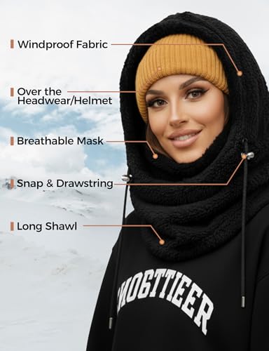 Balaclava Face Mask for Women Men Winter Hat Neck Windproof Fleece Ski Mask Warm Face Cover Scarf