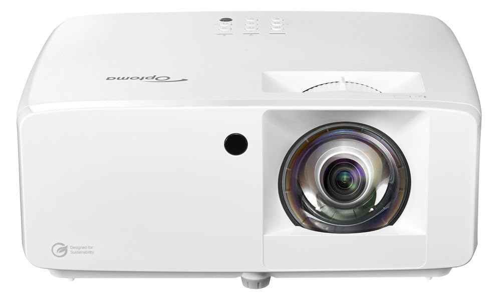 Optoma GT2100HDR Compact Short Throw Laser Home Theater and Gaming Projector, 1080p HD with 4K HDR Input, Bright 4,200 Lumens for Day and Night Viewing, 4200 Lumens, 1080p