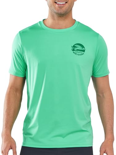 NORTHYARD Mens Swim Shirt Rash Guard UPF 50+ Quick Dry Short Sleeve Fishing Shirts Sun Protection Shirt Beach Water Swimming