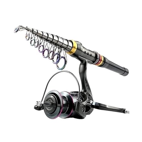 NIXWORTAL Fishing Rod 1.8M-3.6M Fishing Rod and 5.2:1 Spinning Fishing Reel Fishing Combo Portable Freshwater Fishing Kit ...
