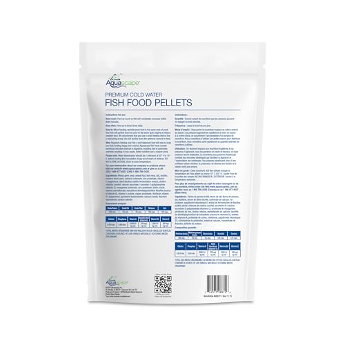 Aquascape Premium Cold Water Fish Food Pellets for Large Koi and Pond Fish, Large Pellet, 4.4 Pounds | 98872