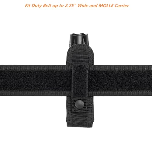 TACNEX Open Top Flashlight Holder Nylon Pouch Duty Belt MOLLE Torch Holster Tactical Light Carry Case Tool Carrier Gear Sh...
