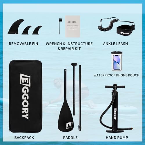 Inflatable Paddle Board,Stand Up Paddle Board Set, Extra Wide SUP Board with Removable Fin, Floating Paddle, Hand Pump, Wa...