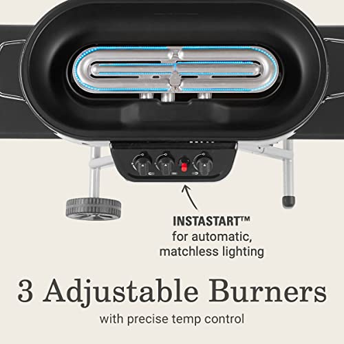 Coleman RoadTrip 285 Portable Stand-Up Propane Grill with 3 Adjustable Burners & Instastart Ignition, 20,000 BTUs of Power...