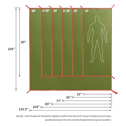 Frelaxy Tent Footprint, Waterproof Camping Tarp, Durable Tent Floor to Elevate Your Camping, Hiking, Backpacking, Hammock,...