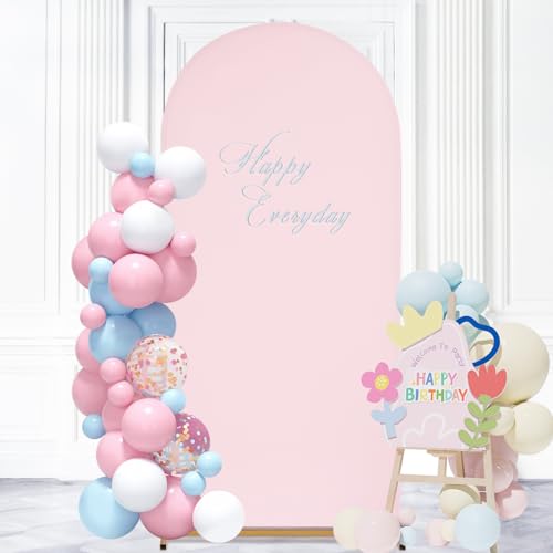 SoarDream Pink Spandex Arch Cover 6FT Wedding Arch Backdrop Cover Stretchy Backdrop Chiara Wall Arch Stand Cover for Weddi...