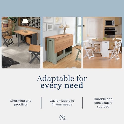 SECONIQUE Santos Butterfly Dining Set – 4 Assembled Foldable Chairs + 1 Folding Table – Space-Saving Table with Nesting Ch...