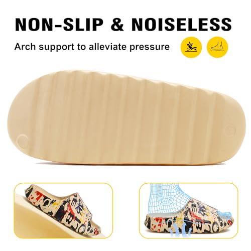 Cloud Slides for Women and Men, Comfort Platform Lightweight Slippers Slides, Unisex Foam Shower House Slippers, Summer Op...