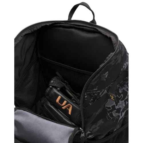 Under Armour Unisex Utility Baseball Backpack Print, (005) Black / / Metallic Gold, One Size Fits All