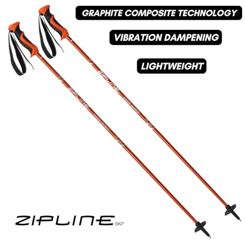 Zipline Lollipop 14.0 Graphite Carbon Composite Ski Poles – Lightweight, Durable, All-Mountain – Ergonomic Grip, Vibration...