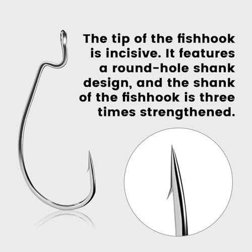 BBBF 25pcs Premium Ewg Hook for Freshwater Fishing - Essential Fishing Supplies, Accessories, and Gear - Perfect for Soft ...