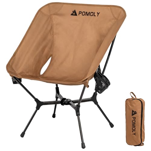 POMOLY Ultralight Camping Chair Folding Backpacking Chair, MOK Lightweight Folding Hiking Chair with Side Mesh Pockets, Co...