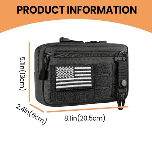 Heavy-Duty Tactical Admin Pouch (8×5Inch) - Water-Resistant Nylon Modular Bag for Outdoor/Combat Gear