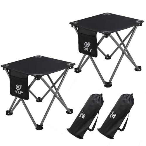 Opliy Camping Stool 2 Pack,13 Inch Portable Folding Stool for Outdoor Gardening and Beach Hiking Fishing,Foot Stool with C...