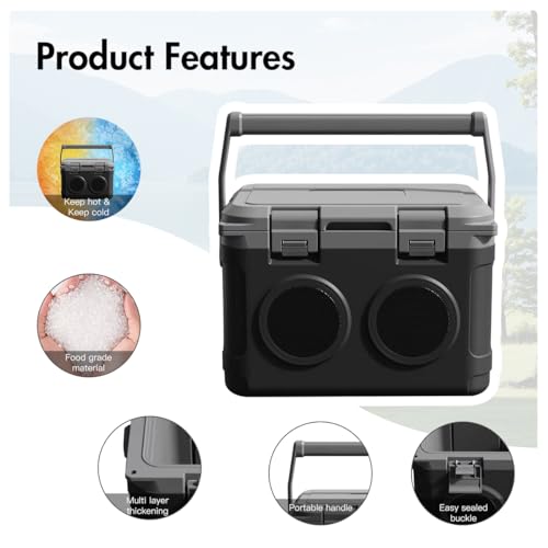 GETUHAND Camp Cooler with Bluetooth Speaker 22 Quart，48 Hours Ice Retention, Portable Handle, Outdoor Camping Cooler for B...