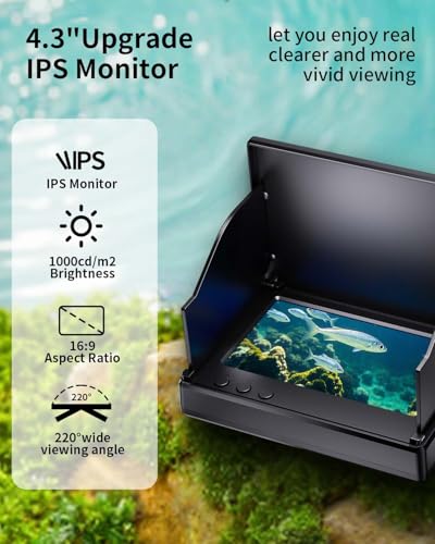 FOURQ Underwater Fishing Camera,Fishing Camera with Infrared Night Vision Light, Portable Fish Finder with 100ft Cable, 4....