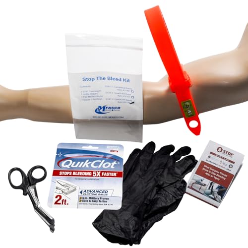 MFASCO Emergency Kit with Tourniquet - First Aid Kit Blood Clot Supplies for Emergency Response Bleeding Control - Stop Th...