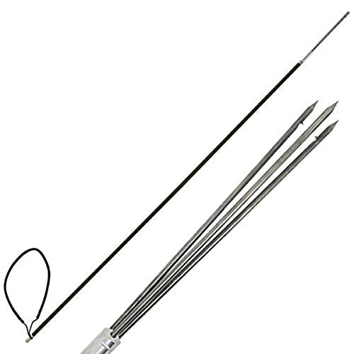 Scuba Choice Carbon Fiber 7' One Piece Spearfishing Pole Spear with 3 Prong Barb SS Paralyzer Tip