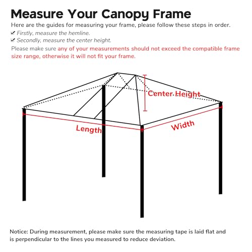 Yescom 10x20Ft Canopy Replacement Top Fit for 9.6 * 19.1Ft EZ Pop Up Instant Patio Pavilion Gazebo Sunshade Tent Cover Out...