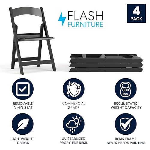 Flash Furniture Hercules Series Folding Chairs for Weddings and Formal Events, Stackable Commercial Event Seats with 1,00...