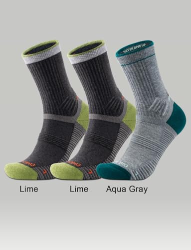 Juclise Merino Wool Breathable Hiking Socks Compression Lightweight Moisture Wicking Seamless Anti-Blister Cushioned