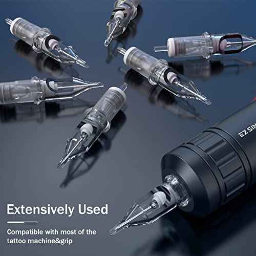 EZ Tattoo Cartridge Needles - 20Pcs #12 (7RL) Standard Round Liner Disposable Tattoo Needles Cartridges for Rotary Tattoo Machine Pen Gun - Revolution