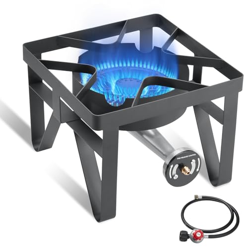 SKOK 200,000 BTUs High Pressure Single Burner Propane Camping Stove - Portable Outdoor Stove for Outdoor Cooking, Backyar...