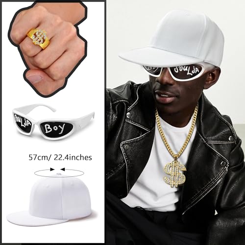 MEDOJO Hip Hop Costumes Kit 80s 90s 2000s Rapper