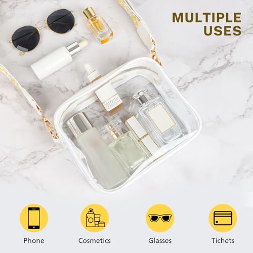 Aveniee Clear Bag Stadium Approved, Clear Purses for Women, Cross body Bag for Concerts with Adjustable Strap