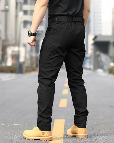 whox Men's Work Cargo Pants Tactical Hiking Casual Water Resistant Ripstop Trousers for Outdoor with 6 Pockets(No Belt)