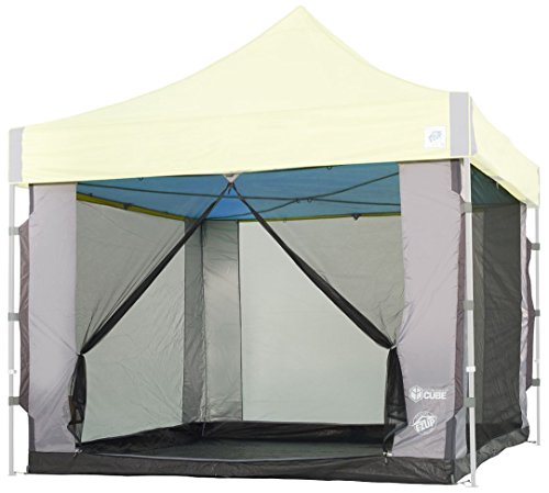 E-Z UP Cube Mesh Canopy Screen Room, Fits 10' x 10' Straight Leg Shelters Eclipse, Enterprise, Pyramid, Vantage Canopies (...