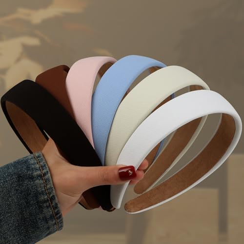 DiyJibb 6PCS Headbands for Women – 1 Inch Wide Non-Slip Elastic Hair Bands, Thick Solid Color Headbands for Girls & Women'...