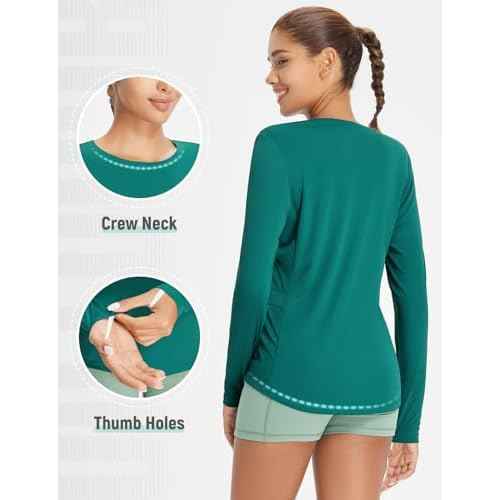 baleaf Women's Sun Shirt UV Protection Shirts Rash Guard Pockets SPF UPF 50+ Quick Dry Long Sleeve Clothing