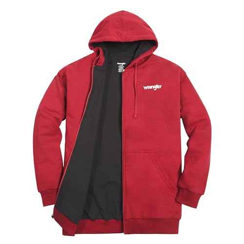 Wrangler Hoodies for Men Big and Tall - Thermal Lined Zip Up Sweatshirt