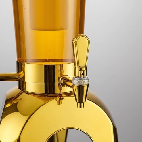 GRIPITHPY 100oz/3L Beer Dispenser, LED Light-Up Drink Tower with 3 Taps, Detachable Party Beverage Dispenser for Beer Soda...