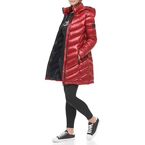 Calvin Klein Women's Long Chevron Puffer Jacket