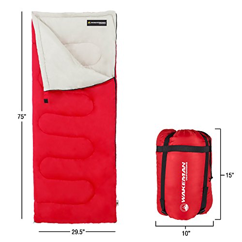 Sleeping Bag ? 2-Season with Carrying Bag for Adults and Kids ? Spirit Lake Sleeping Bag for Camping and Festivals by Wake...