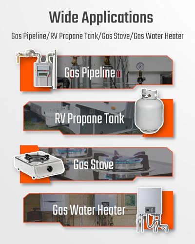 Natural Gas Detector, TopTes PT299 Gas Leak Detector with Extendable Rod, Portable Propane Sniffer for Detecting Combustib...