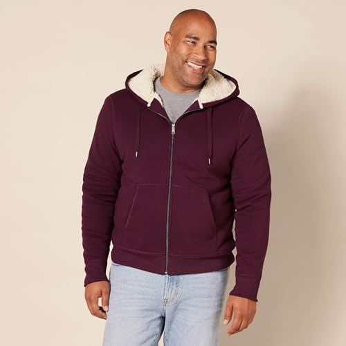 Amazon Essentials Hoodie For Men, Sherpa-Lined Full-Zip Fleece Sweatshirt